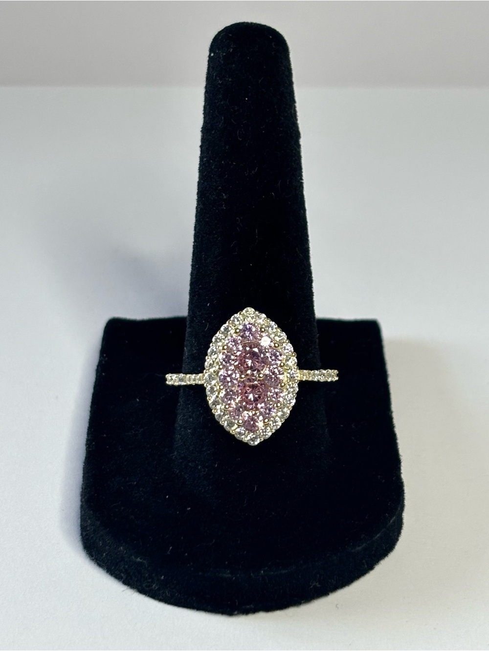 Pink stone sparkler ring (size 8)